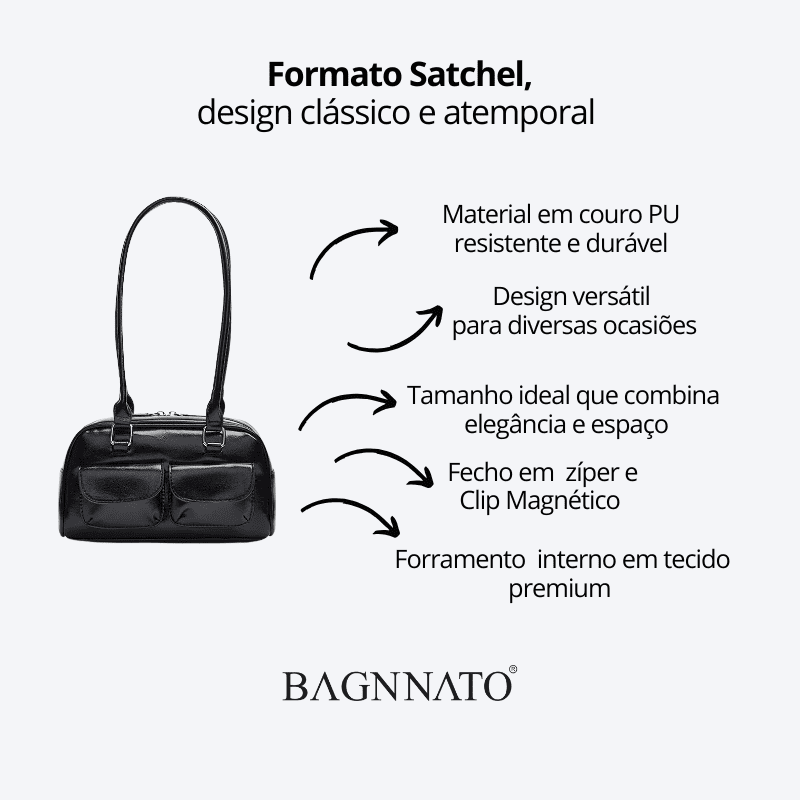 Bolsa Satchel em Couro Feminina Ferrana