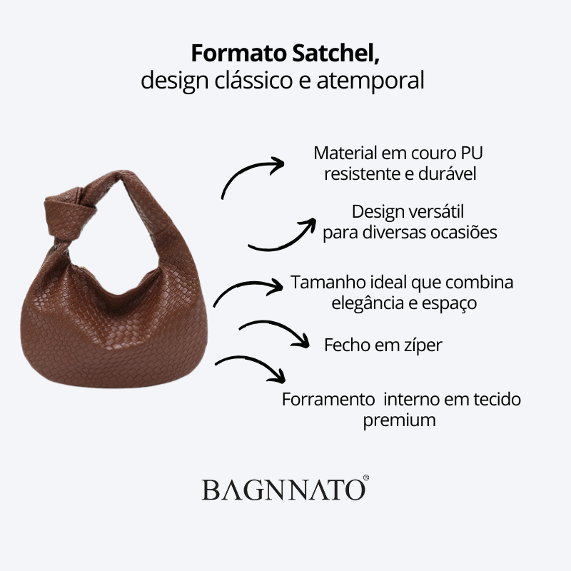 Bolsa Satchel em Couro Feminina Orsinia