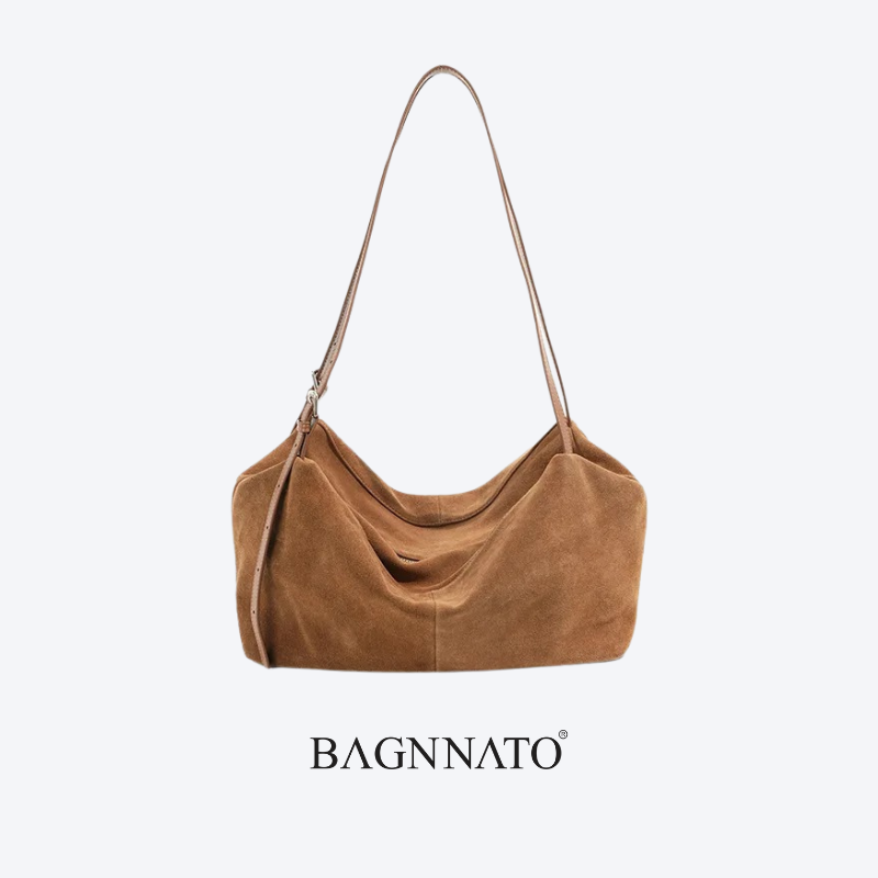 Bolsa em Couro Camurça Genuíno Feminina Dagna
