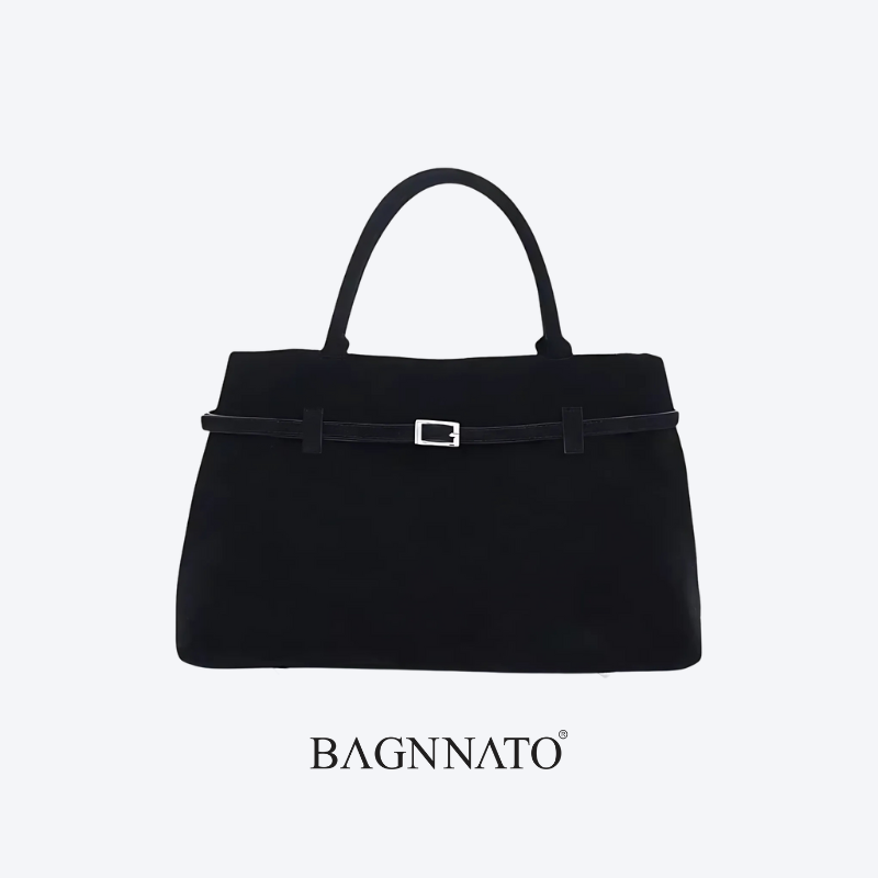 Bolsa em Couro Camurça Genuíno Feminina Esme