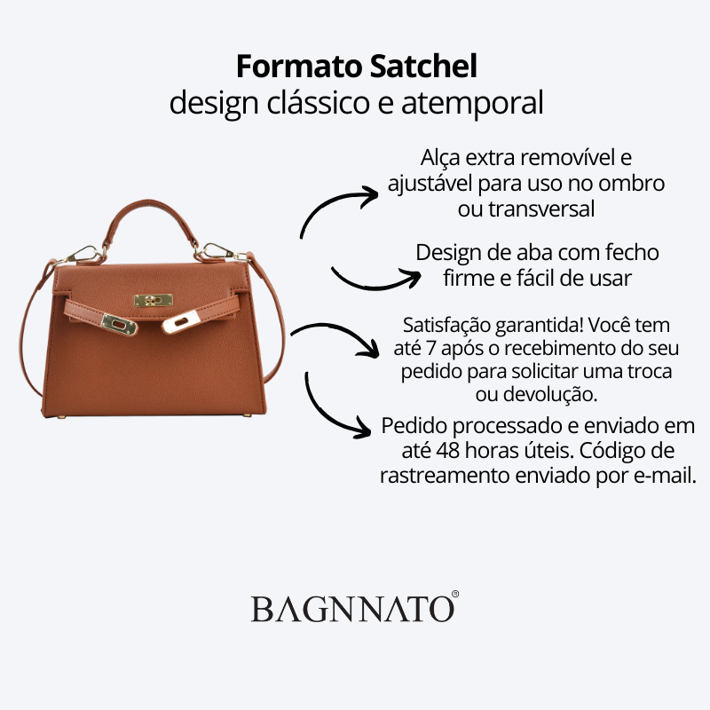 Bolsa Satchel em Couro feminina Kelly