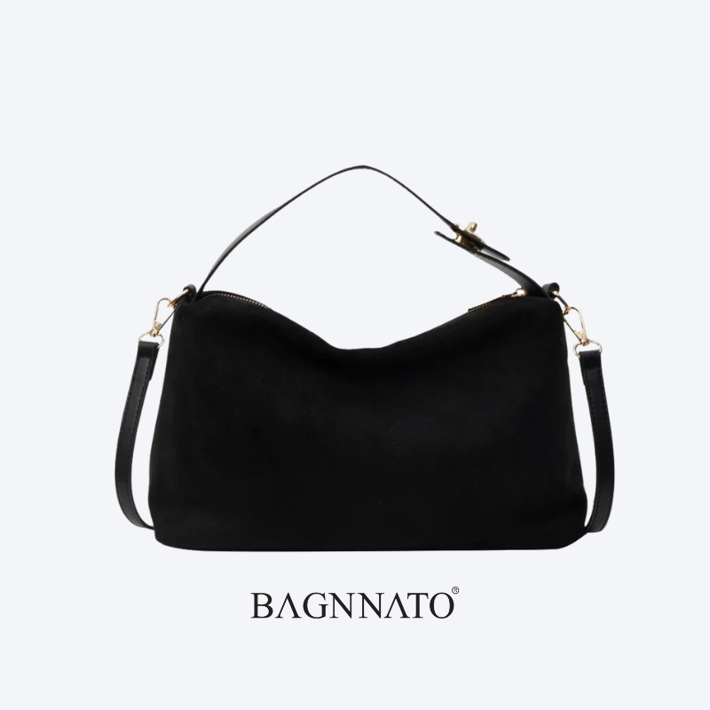 Bolsa em Couro Camurça Genuíno Feminina Angelica