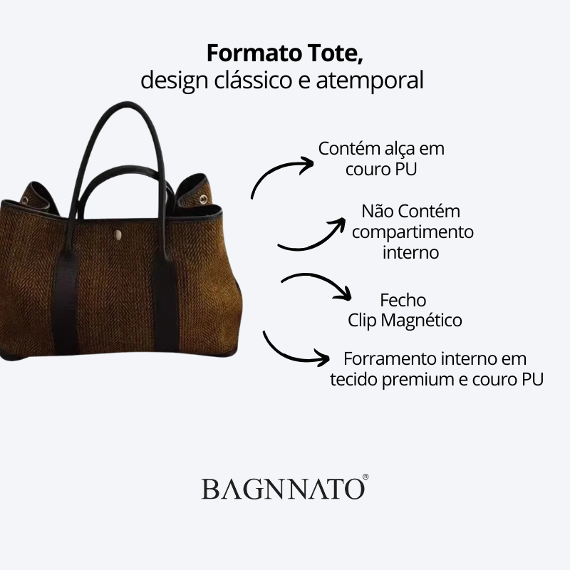 Bolsa em Couro PU e Lã Feminina Brigitta