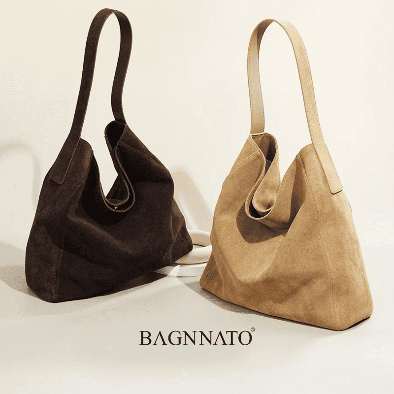 Bolsa em Couro Camurça Genuíno Feminina Anabel
