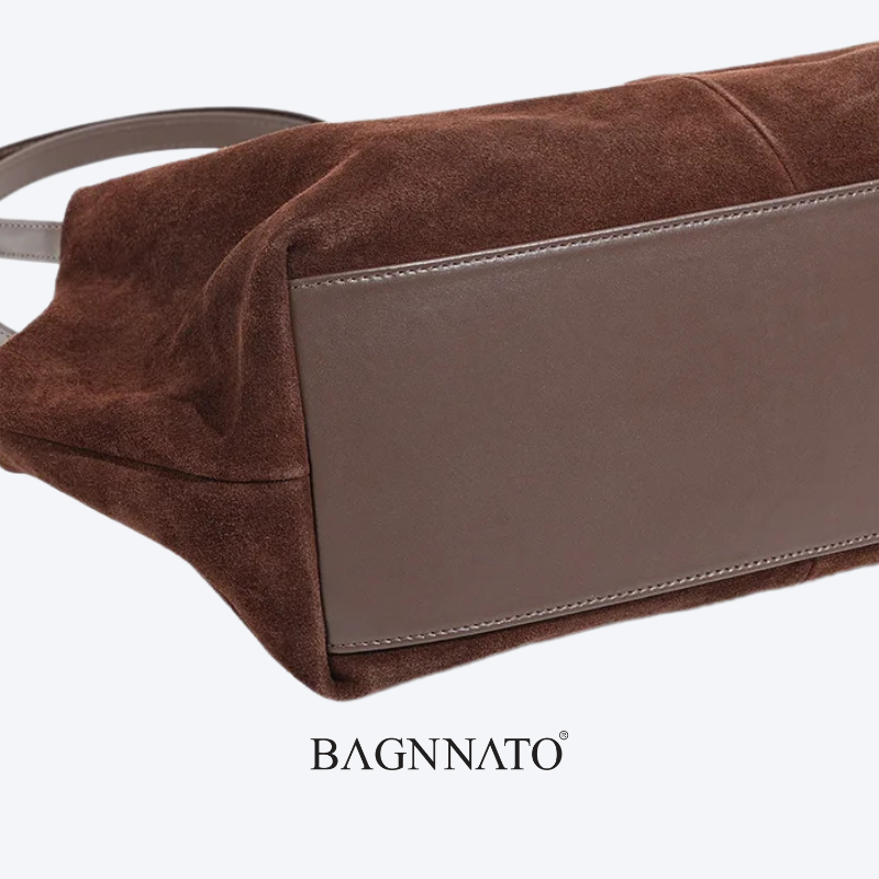 Bolsa em Couro Camurça Genuíno Feminina Dagna