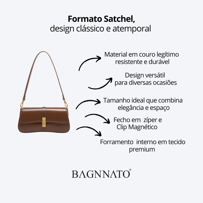 Bolsa Satchel em Couro Feminina Cirella