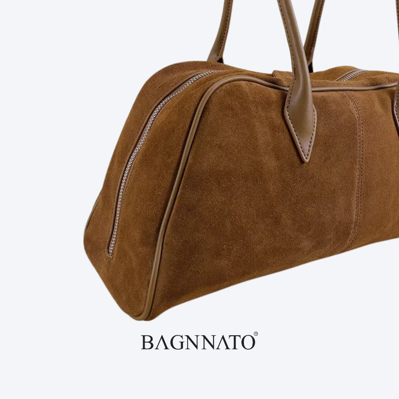 Bolsa em Couro Camurça Genuíno Feminina Maia