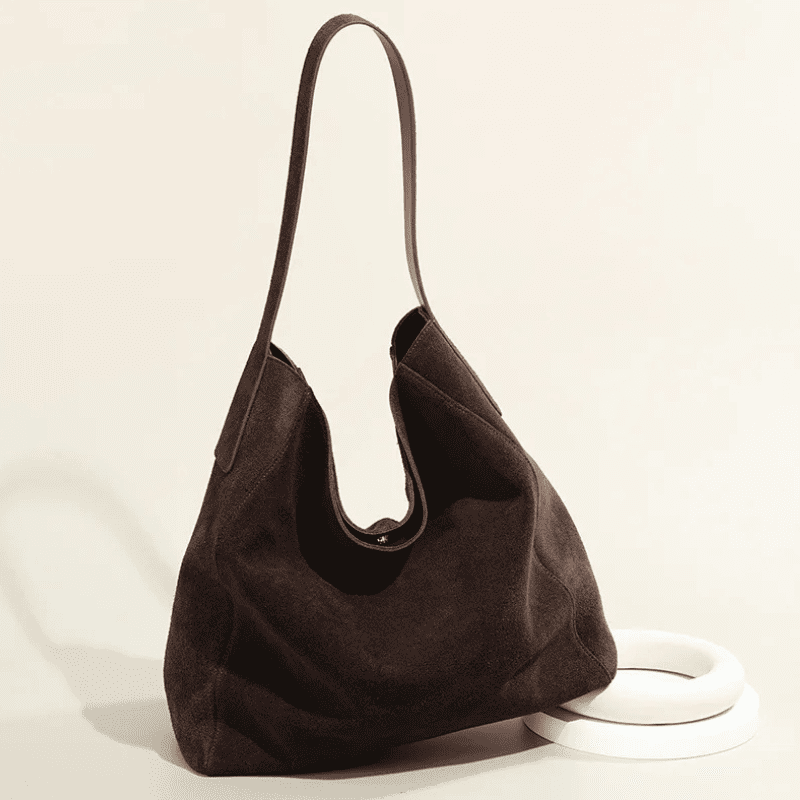 Bolsa em Couro Camurça Genuíno Feminina Anabel