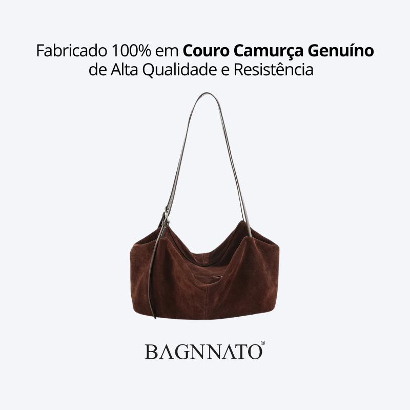 Bolsa em Couro Camurça Genuíno Feminina Dagna