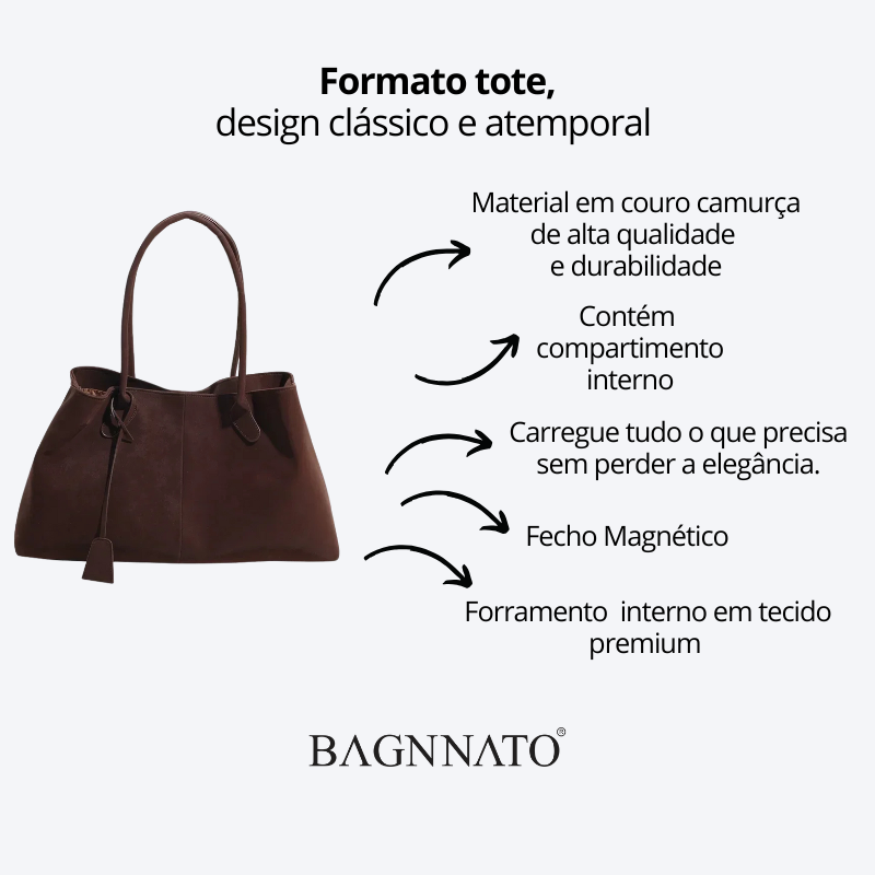 Bolsa em Couro Camurça Feminina Magda