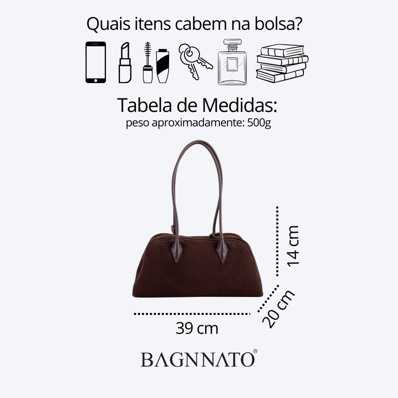 Bolsa em Couro Camurça Genuíno Feminina Maia