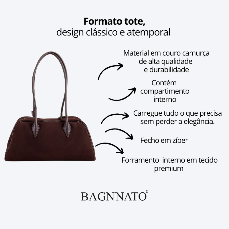 Bolsa em Couro Camurça Genuíno Feminina Maia