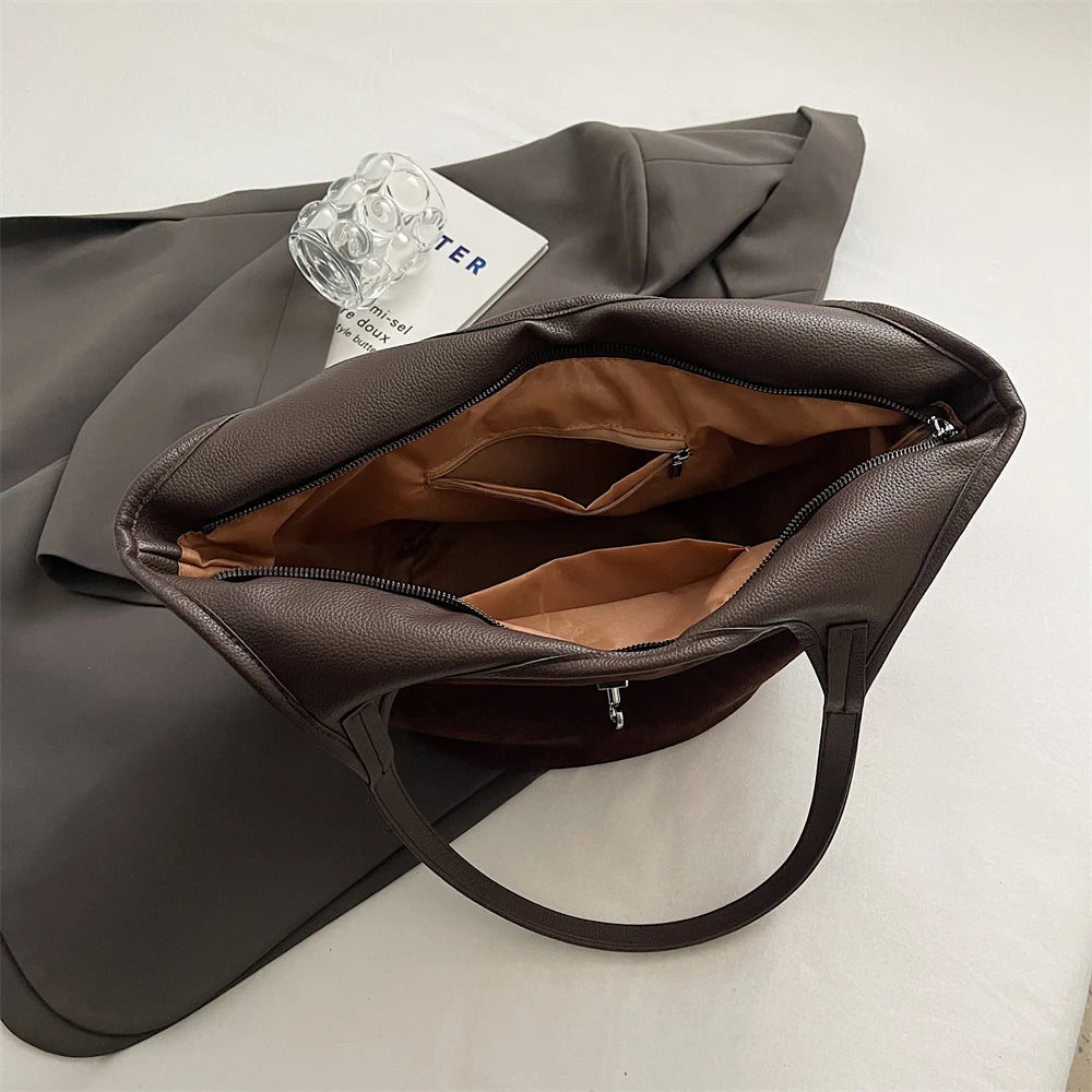 bolsa femimina bolsa grife luxo bolsa feminina elegante bolsas em promoção MOODS Mini Bucket Bolsas De Ombro Para As Mulheres Faux Suede Commuter Tote Bag Grande Capacidade Underarm Hobo Bag 2024 Inverno Novas Bolsas