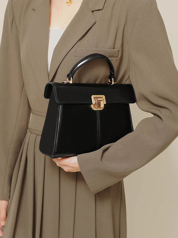 ITAMOOD-Bolsa de couro genuíno para mulheres, bolsa transversal versátil com decoração cachecol, bolsa de marca luxuosa, elegante