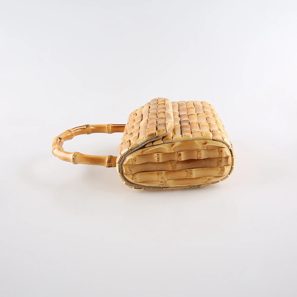 Handmade Bambu Raiz Chicote Tecelagem Bolsa, tecido Tote, bolsa da noite, moda de luxo, apto para Apple iPhone 13, telefone móvel