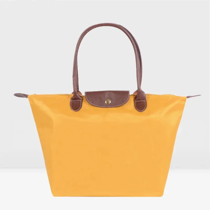 Bolsa de compras esportiva de nylon, bolsa de ombro único, à prova d'água, armazenamento versátil, fecho com zíper, bolso para celular