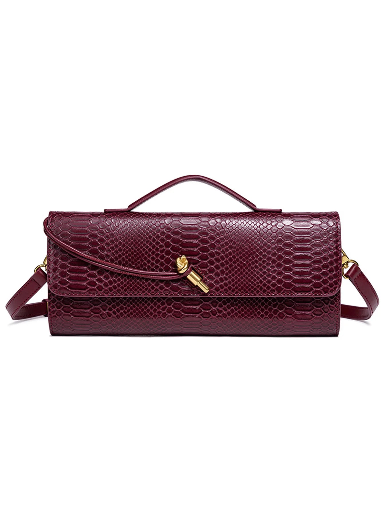 Saco borgonha cereja vermelho envelope vinho vermelho envelope de luxo nova bolsa moda europeia e americana crocodilo flip mão órgão b