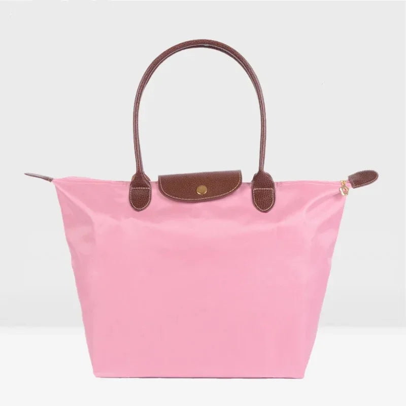 Bolsa de compras esportiva de nylon, bolsa de ombro único, à prova d'água, armazenamento versátil, fecho com zíper, bolso para celular