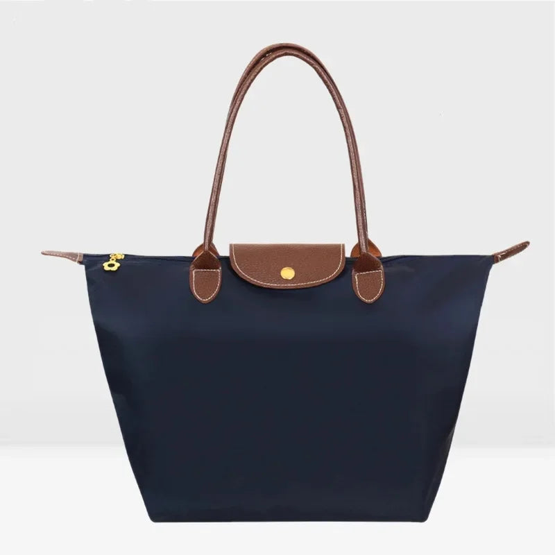 Bolsa de compras esportiva de nylon, bolsa de ombro único, à prova d'água, armazenamento versátil, fecho com zíper, bolso para celular