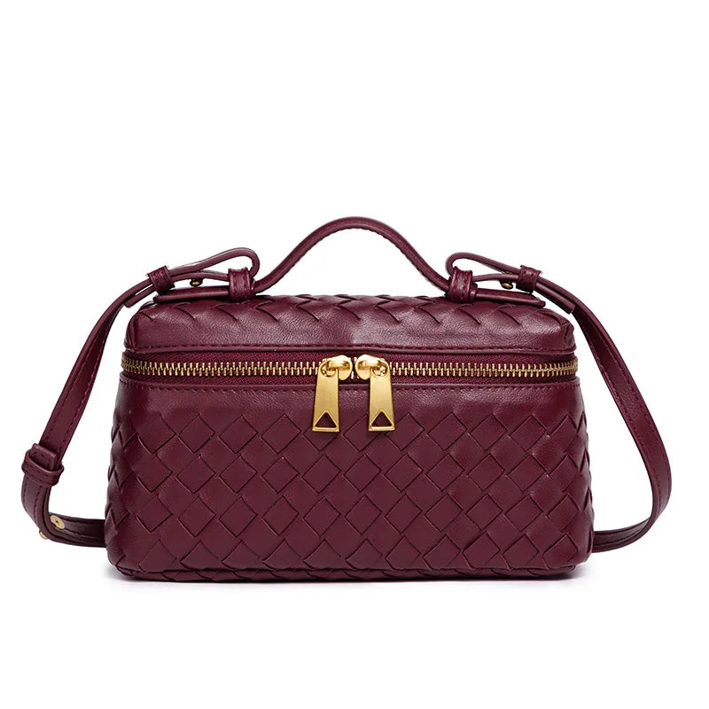 Bolsa feminina elegante e clássica inspirada na moda de Paris com pingente e logotipo vintage minimalista