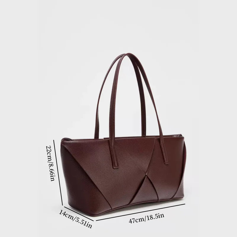 Bolsa de compras de tecido longo, bolsa tote elegante com alça superior, bolsa de ombro simples de cor sólida, bolsas femininas design de luxo