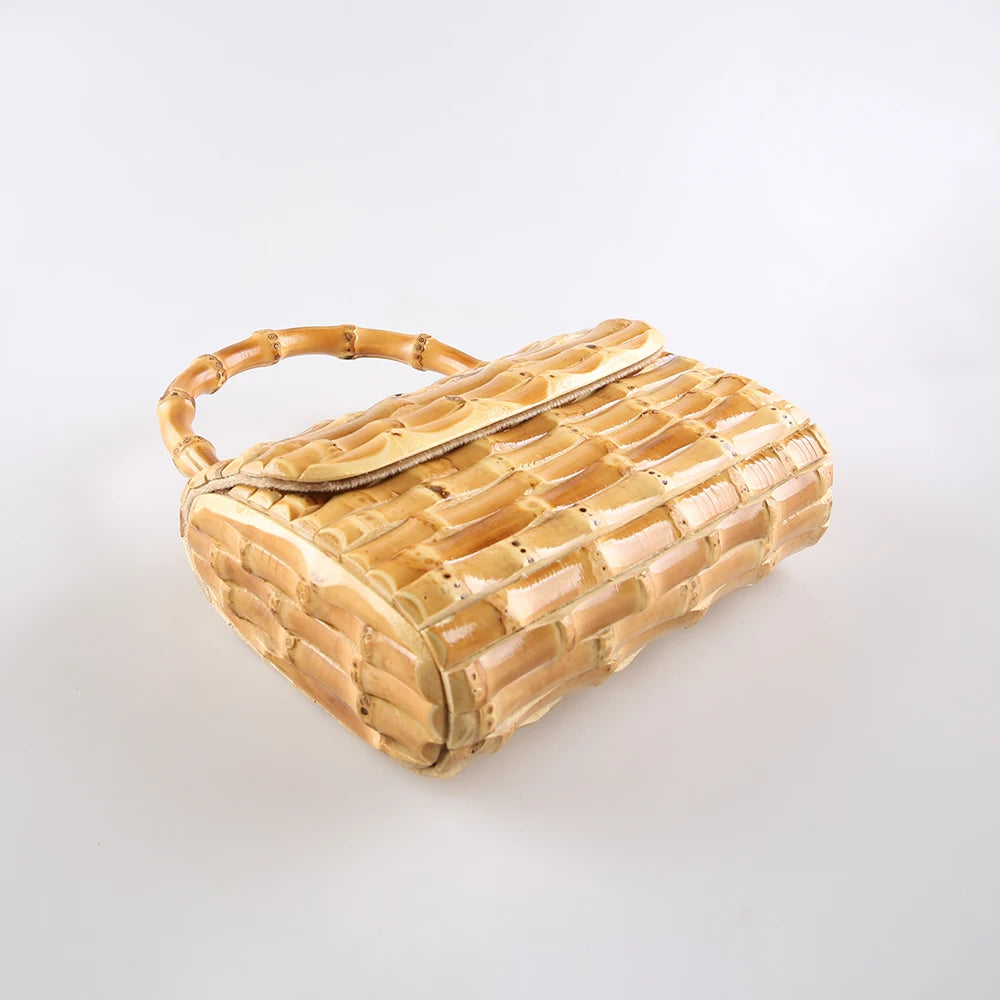 Handmade Bambu Raiz Chicote Tecelagem Bolsa, tecido Tote, bolsa da noite, moda de luxo, apto para Apple iPhone 13, telefone móvel