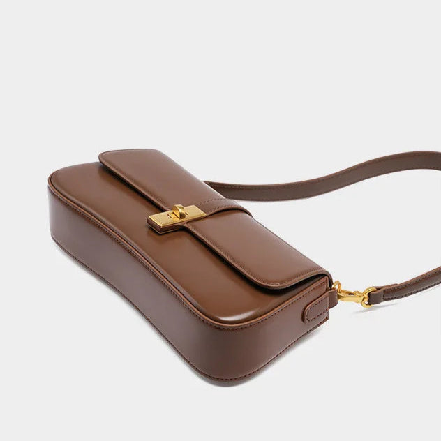 Mulheres de couro genuíno baguette bolsa ombro luxo cor sólida bolsa axilas saco moda senhoras saco compras presente