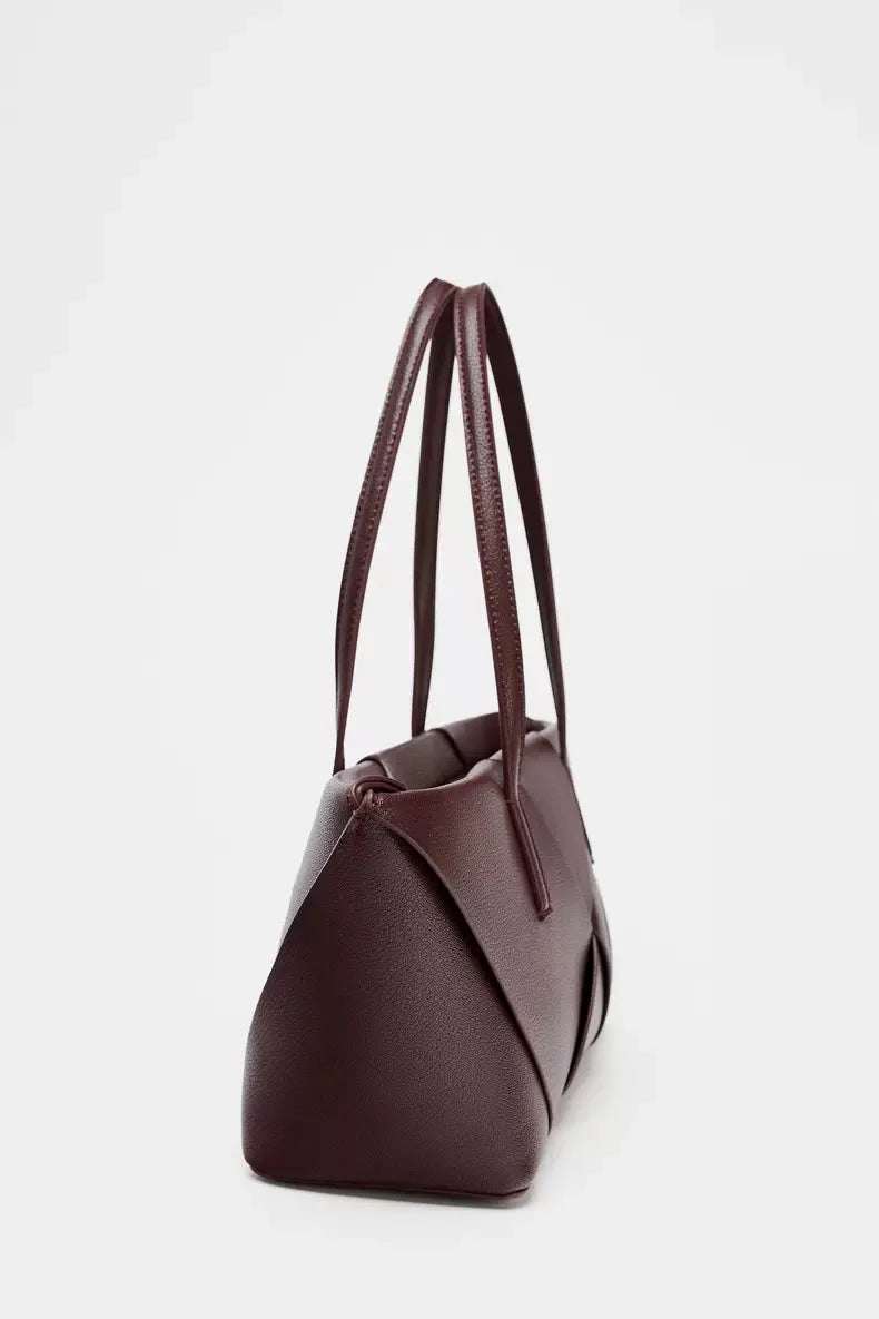 Bolsa de compras de tecido longo, bolsa tote elegante com alça superior, bolsa de ombro simples de cor sólida, bolsas femininas design de luxo