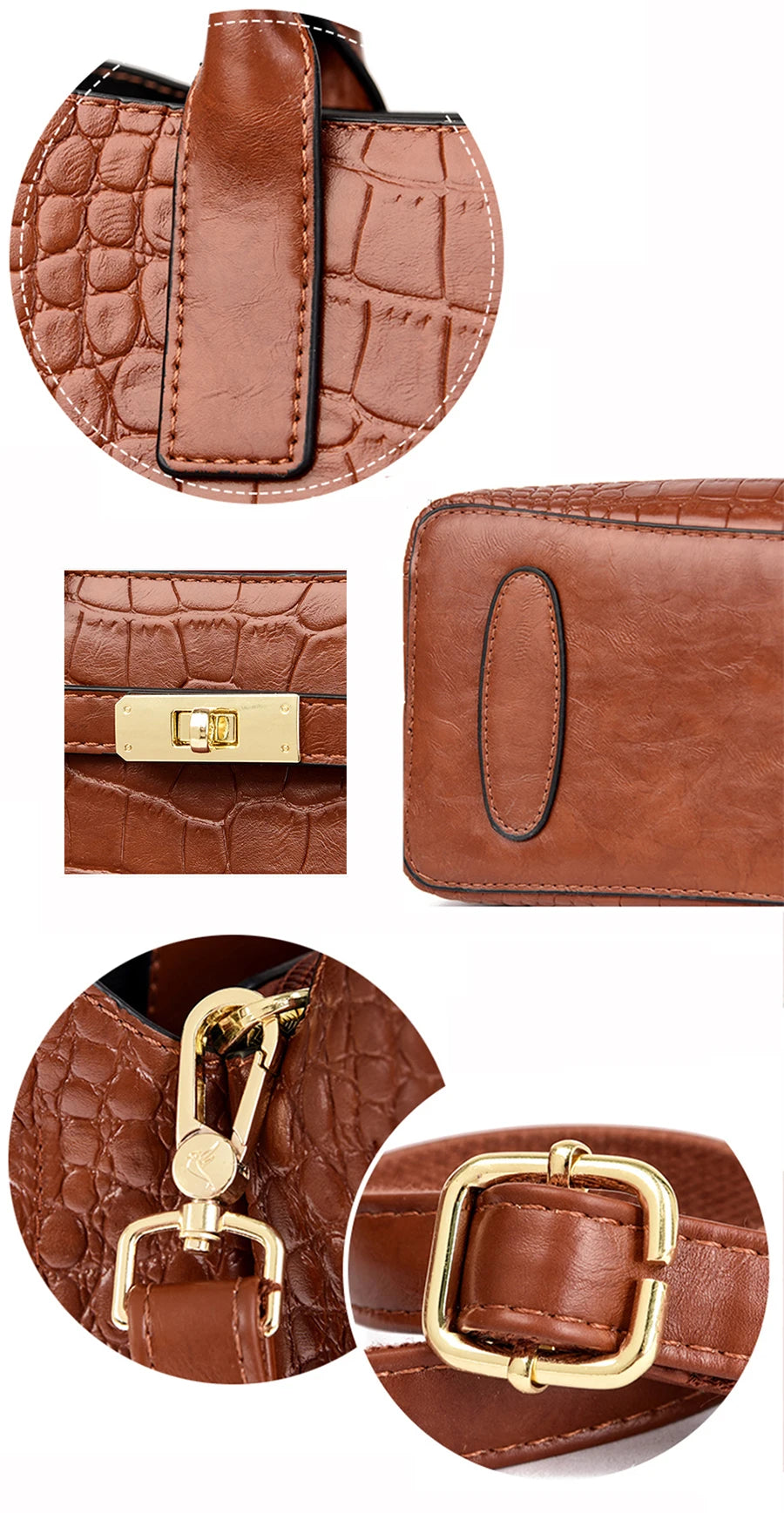 Famosa marca senhoras bolsas de alta qualidade crocodilo listra três sacos principais designer crossbody bolsa ombro para as mulheres sacola