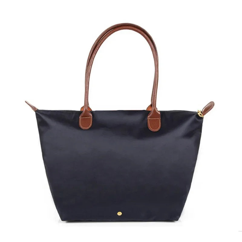 Bolsa de compras esportiva de nylon, bolsa de ombro único, à prova d'água, armazenamento versátil, fecho com zíper, bolso para celular