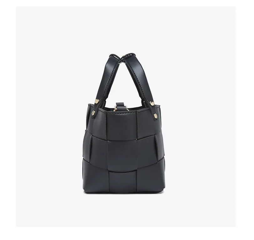 Bolsa tote pequena de tecido para mulheres com bolsa de couro vegano artesanal bolsa de ombro alça superior bolsa crossbody bolsas
