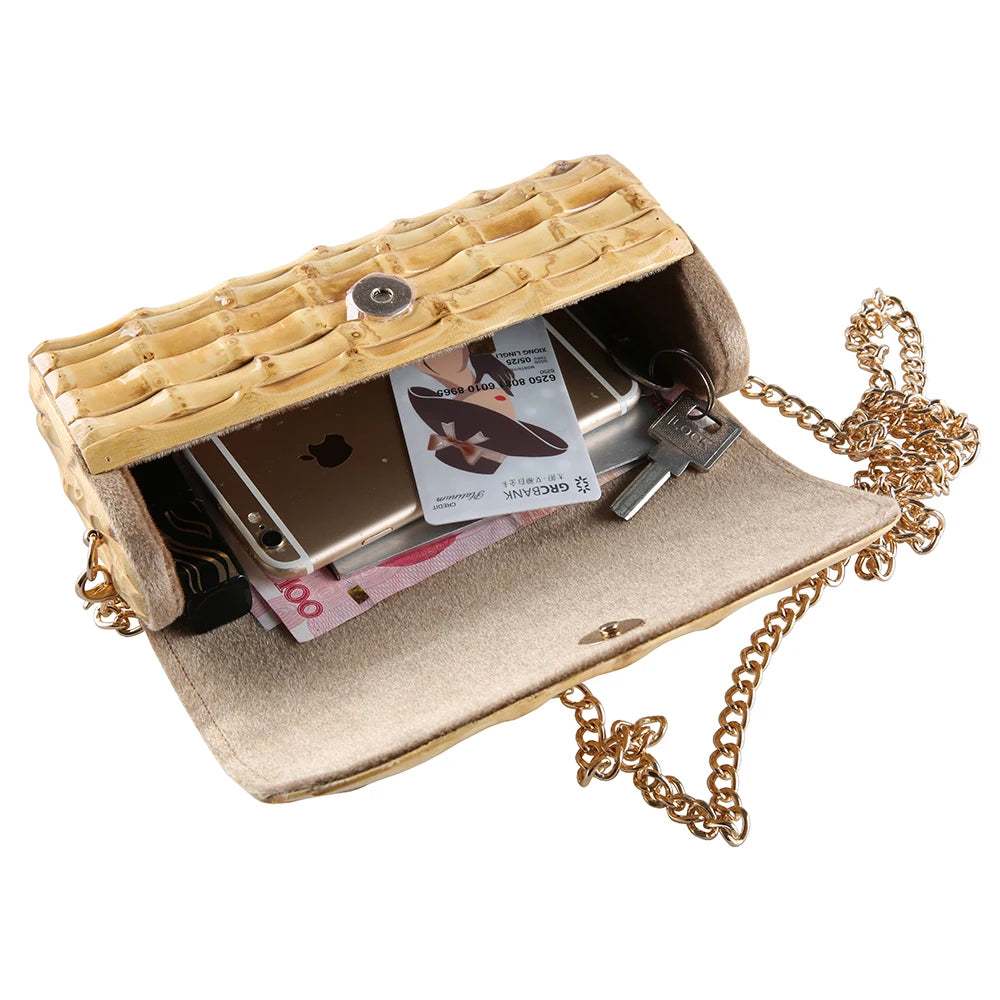 Nilerun marca longa corrente ajustável exclusivo artesanal de madeira natural rattan palha bambu raiz cruz corpo ombro saco do mensageiro