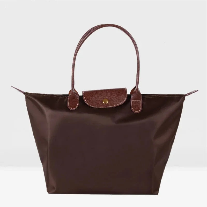 Bolsa de compras esportiva de nylon, bolsa de ombro único, à prova d'água, armazenamento versátil, fecho com zíper, bolso para celular