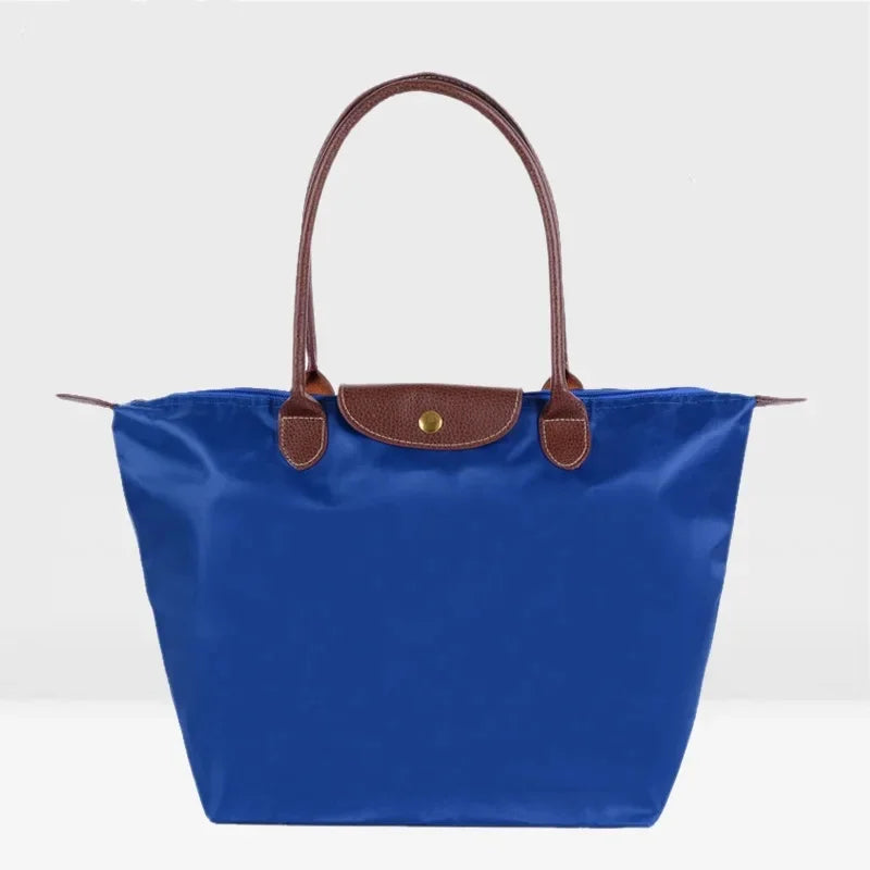 Bolsa de compras esportiva de nylon, bolsa de ombro único, à prova d'água, armazenamento versátil, fecho com zíper, bolso para celular