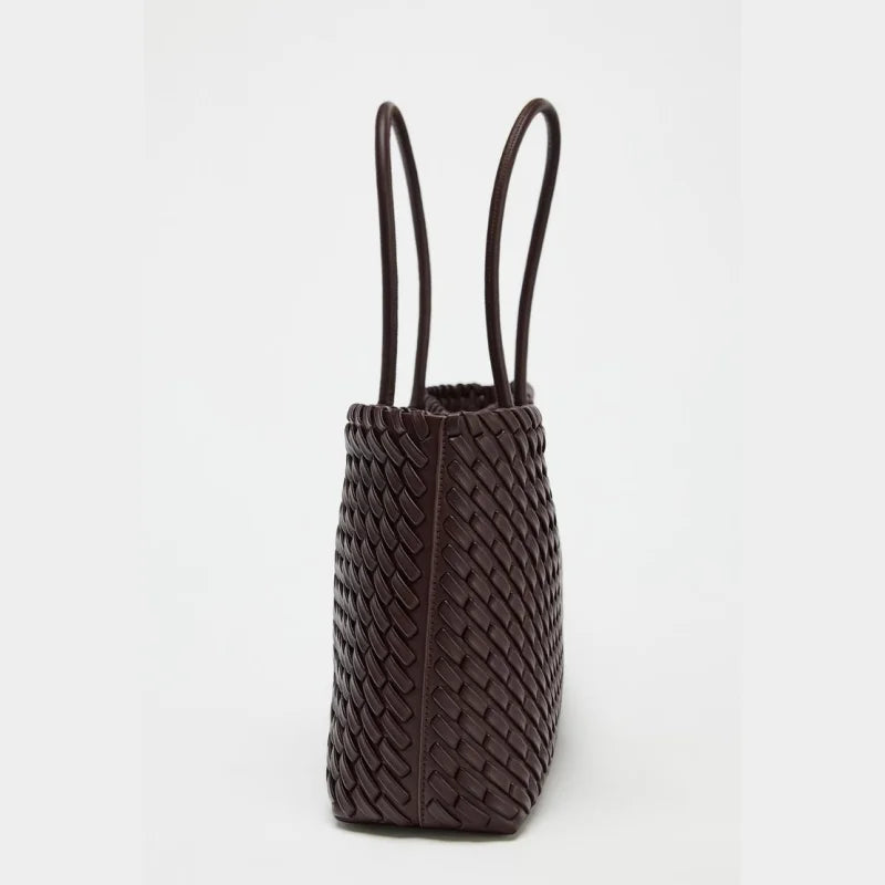 ELONGATED WOVEN SHOPPER BAG Moda alça superior sacola, bolsas de ombro femininas design de luxo para estilo diário
