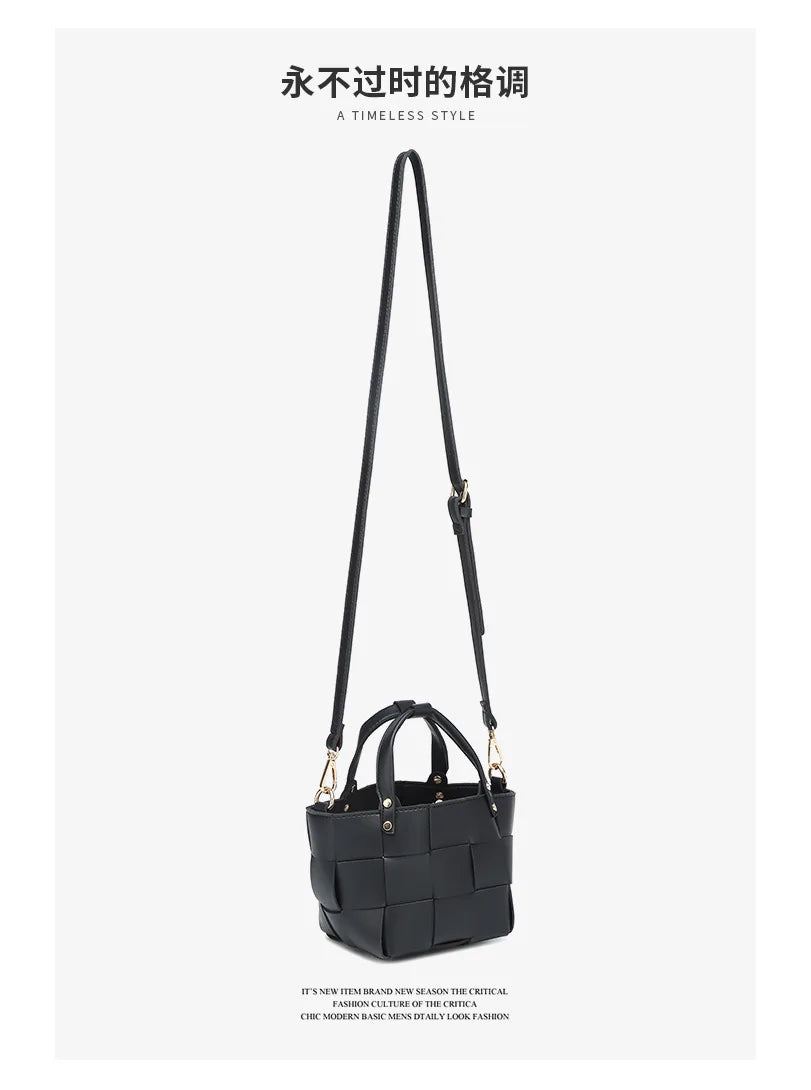 Bolsa tote pequena de tecido para mulheres com bolsa de couro vegano artesanal bolsa de ombro alça superior bolsa crossbody bolsas