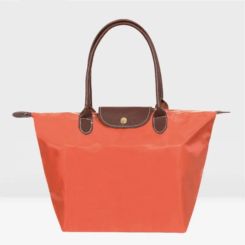 Bolsa de compras esportiva de nylon, bolsa de ombro único, à prova d'água, armazenamento versátil, fecho com zíper, bolso para celular