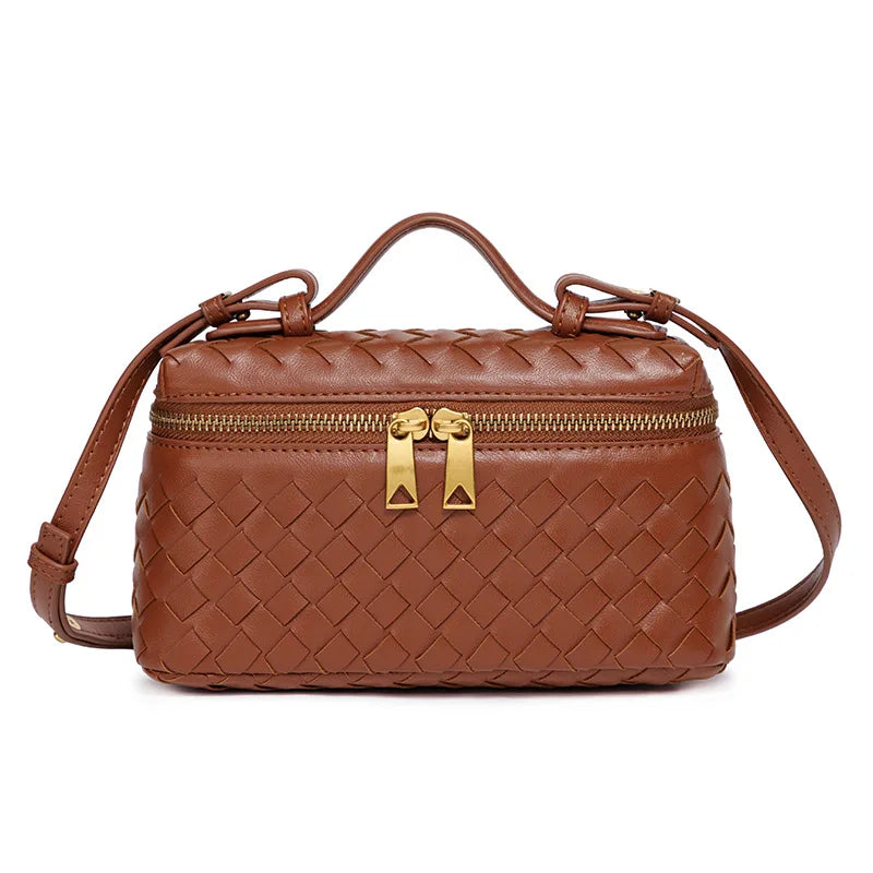 Bolsa feminina elegante e clássica inspirada na moda de Paris com pingente e logotipo vintage minimalista