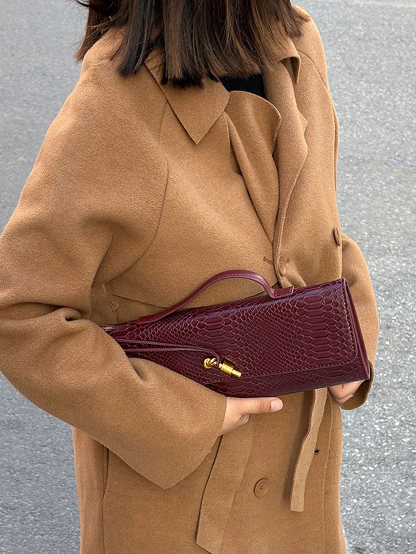Saco borgonha cereja vermelho envelope vinho vermelho envelope de luxo nova bolsa moda europeia e americana crocodilo flip mão órgão b