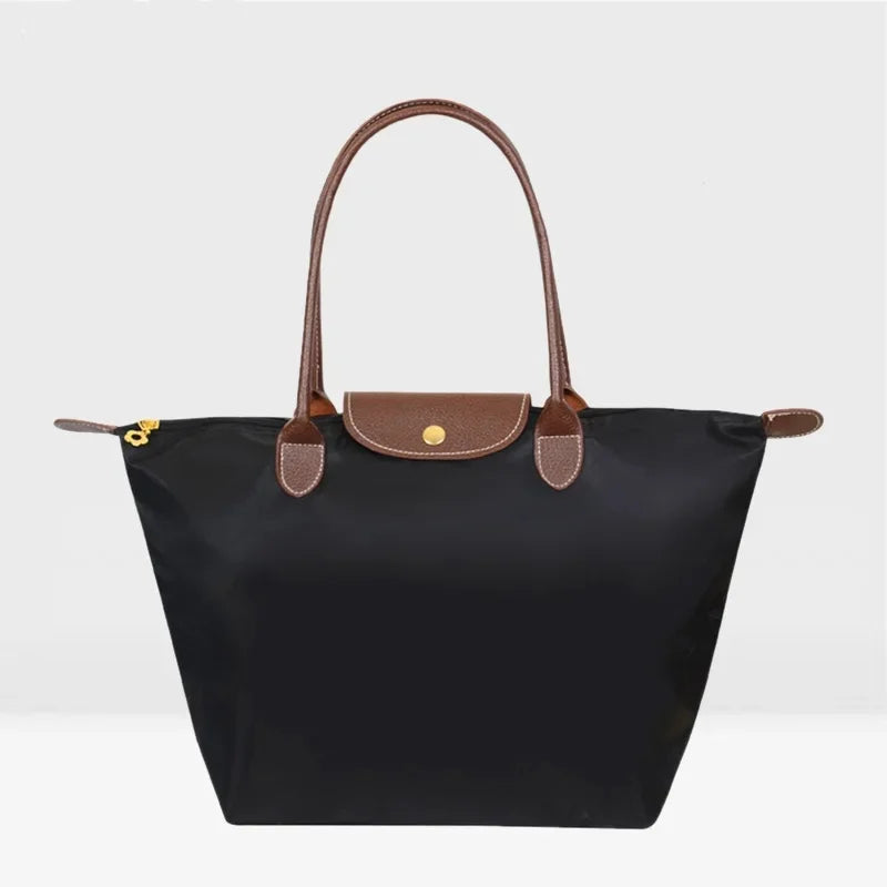 Bolsa de compras esportiva de nylon, bolsa de ombro único, à prova d'água, armazenamento versátil, fecho com zíper, bolso para celular