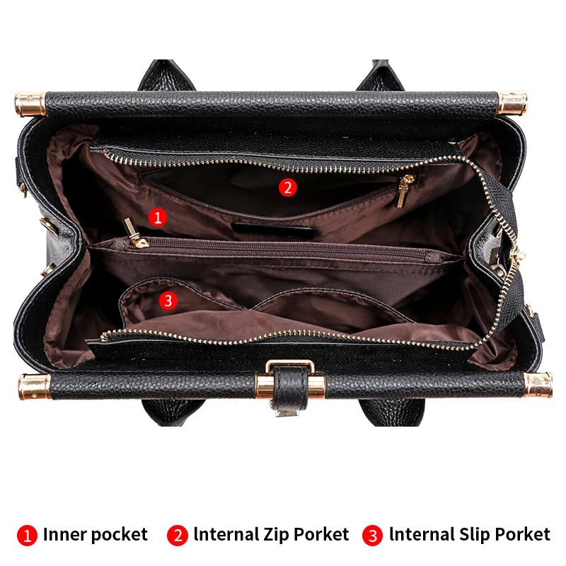 Bolsa feminina de couro genuíno Aidrani, bolsa de couro de vaca com padrão de crocodilo de grande capacidade, preta