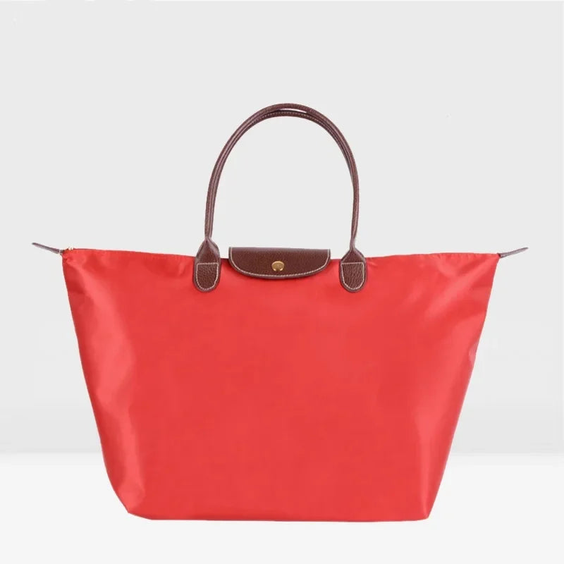 Bolsa de compras esportiva de nylon, bolsa de ombro único, à prova d'água, armazenamento versátil, fecho com zíper, bolso para celular