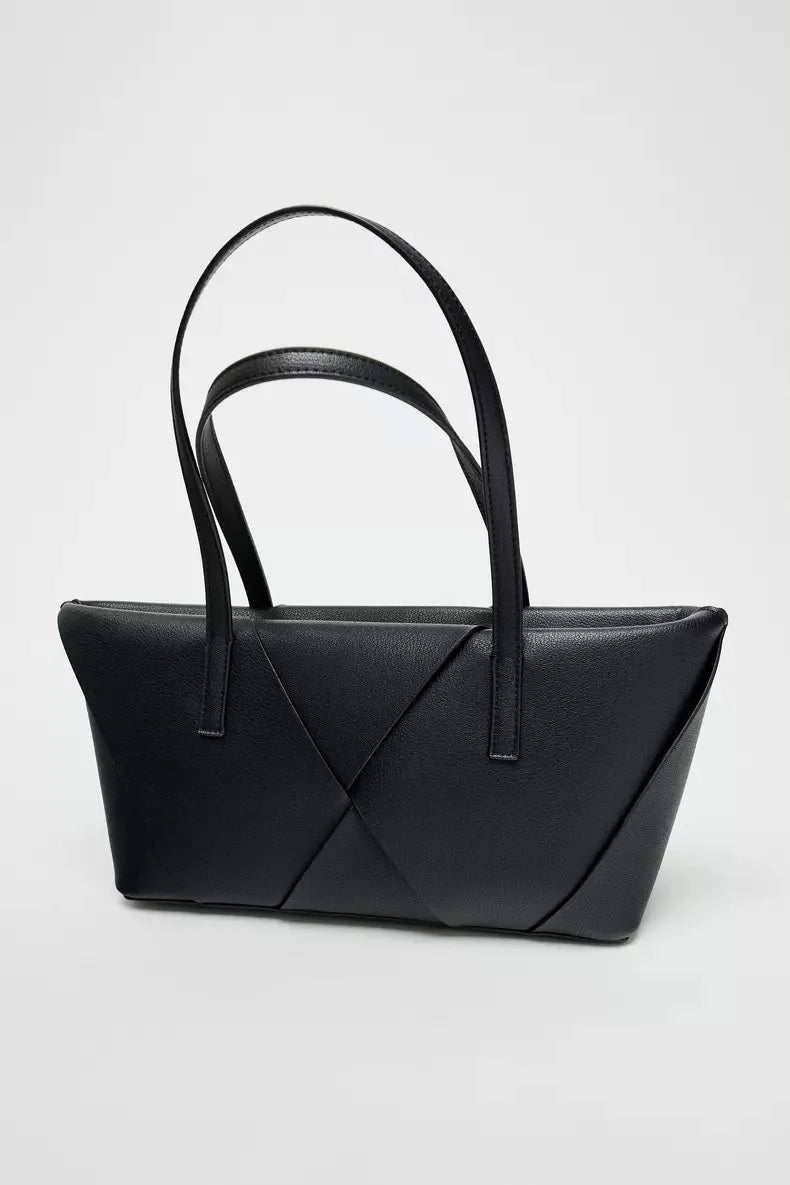 Bolsa de compras de tecido longo, bolsa tote elegante com alça superior, bolsa de ombro simples de cor sólida, bolsas femininas design de luxo