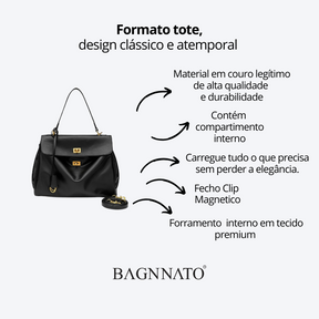 Bolsa Tote em Couro Feminina Magna
