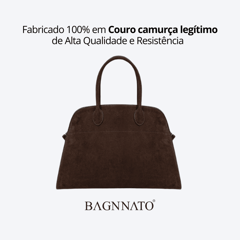 Bolsa em Couro Camurça Genuíno Feminina Alina
