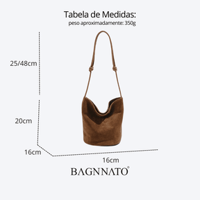 Bolsa em Couro Camurça Genuíno Feminina Lunna