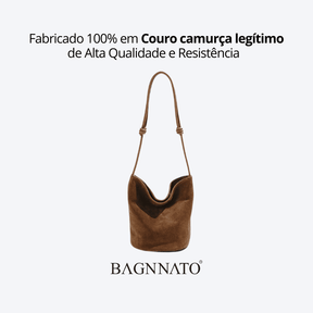 Bolsa em Couro Camurça Genuíno Feminina Lunna