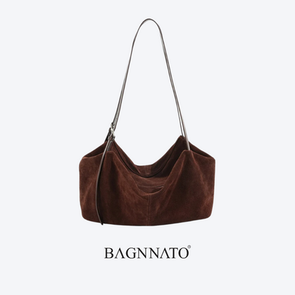 Bolsa em Couro Camurça Genuíno Feminina Dagna