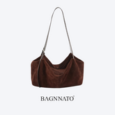 Bolsa em Couro Camurça Genuíno Feminina Dagna