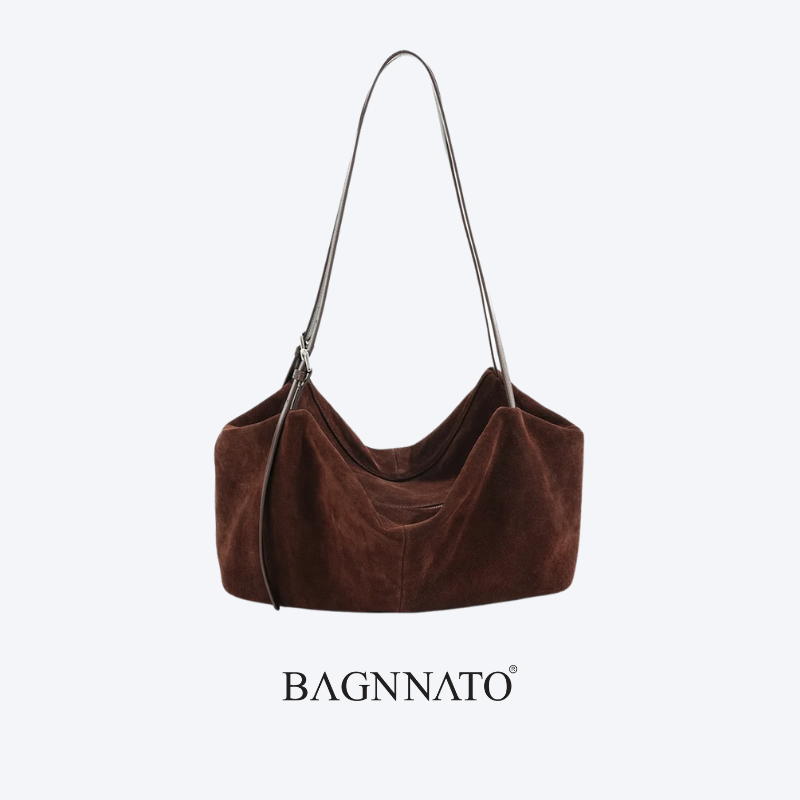 Bolsa em Couro Camurça Genuíno Feminina Dagna
